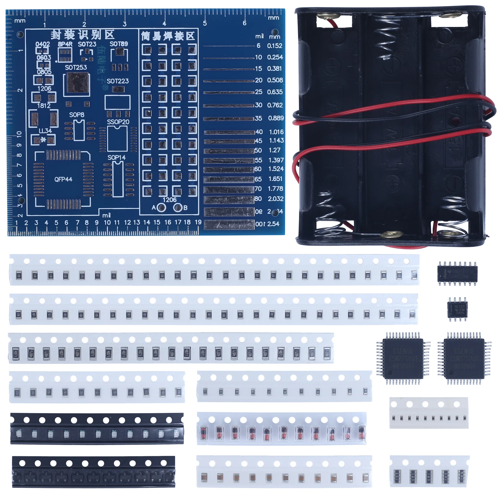 SMD Component Welding Project Practice Board Kit elettronico fai da te lampeggiante LED Circuit Welding Skill Training Suite DC 4.5V-5V