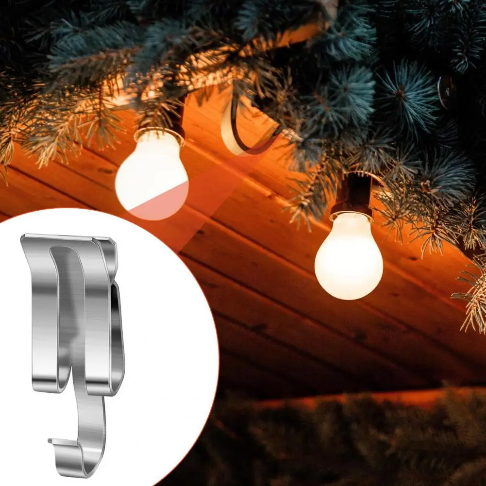 Quick Setup Light Brackets Easy Install Light Clips Durable Metal Christmas Light Clips for Outdoor Use for Xmas for Holiday