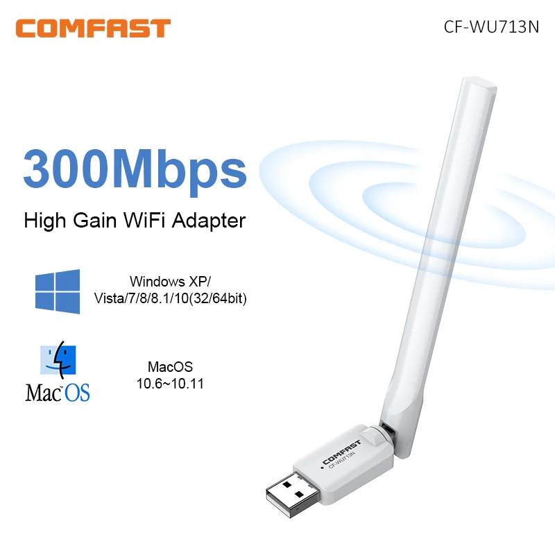 COMFAST Mini USB WiFi Adapter 150Mbps Wi-Fi Emitter For PC MT7603 Adaptador WiFi Dongle 2.4G Network Card Antena Wi Fi Receive