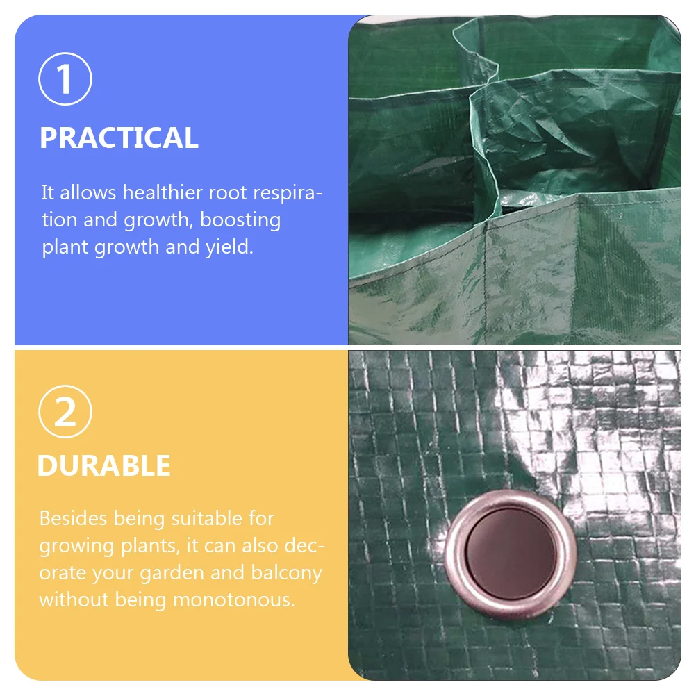 

Large Capacity Lightweight Portable Raised Garden Bed Planting Bag Vegetable Fruit Growth Nursery Square Pot Container