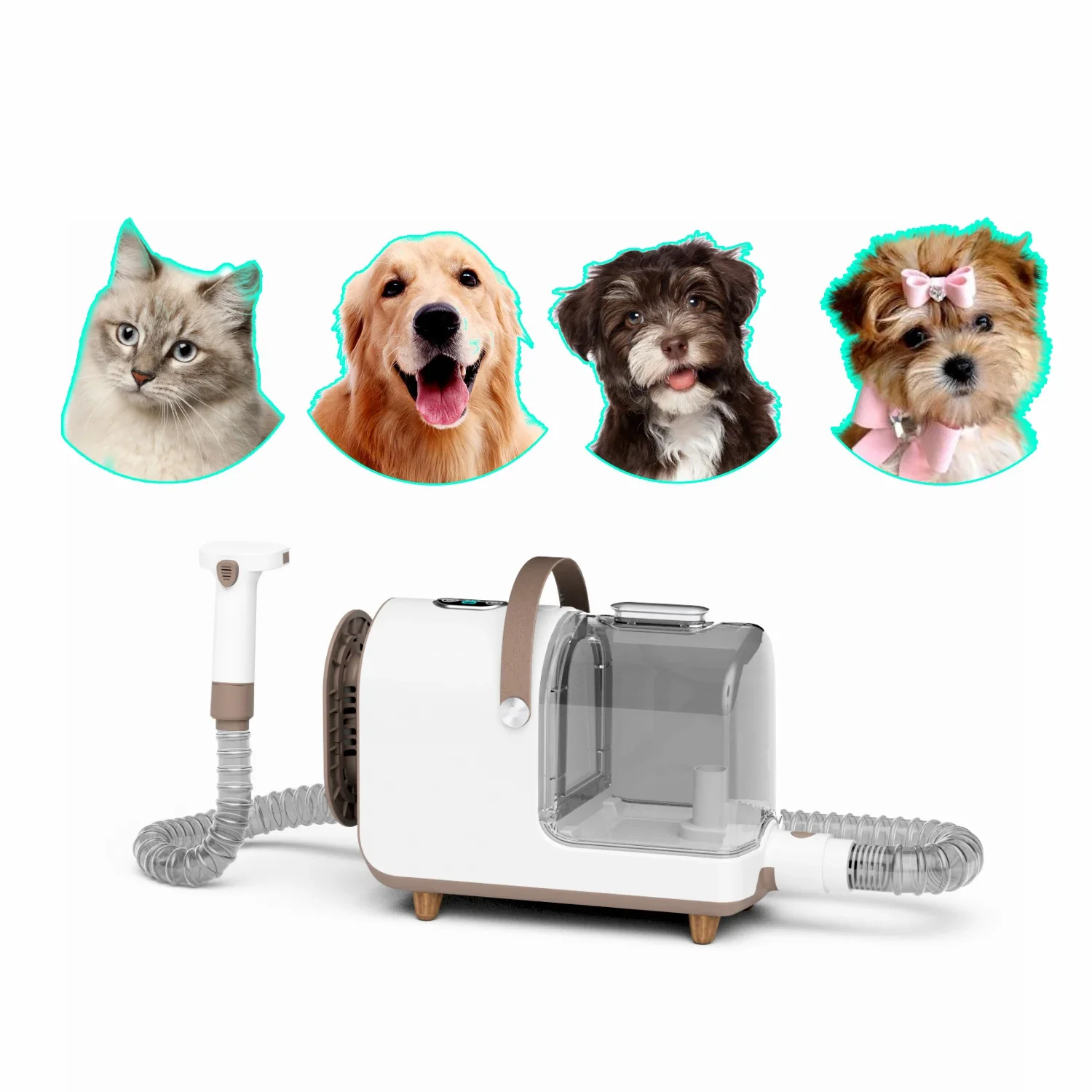 Pet Grooming Silent  Low Noise Pet Hair Trim Machine Dog Hair Cat Hair Cut Brush Tool  Vacuum Cleaner