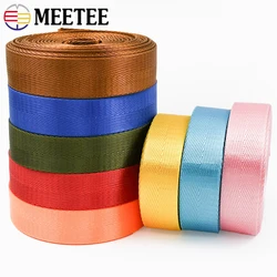 5Meters Meetee 20-50mm Colored Nylon Webbing for Backpack Strap Car Seat Belt Ribbon DIY Garment Binding Tape Sewing Accessories