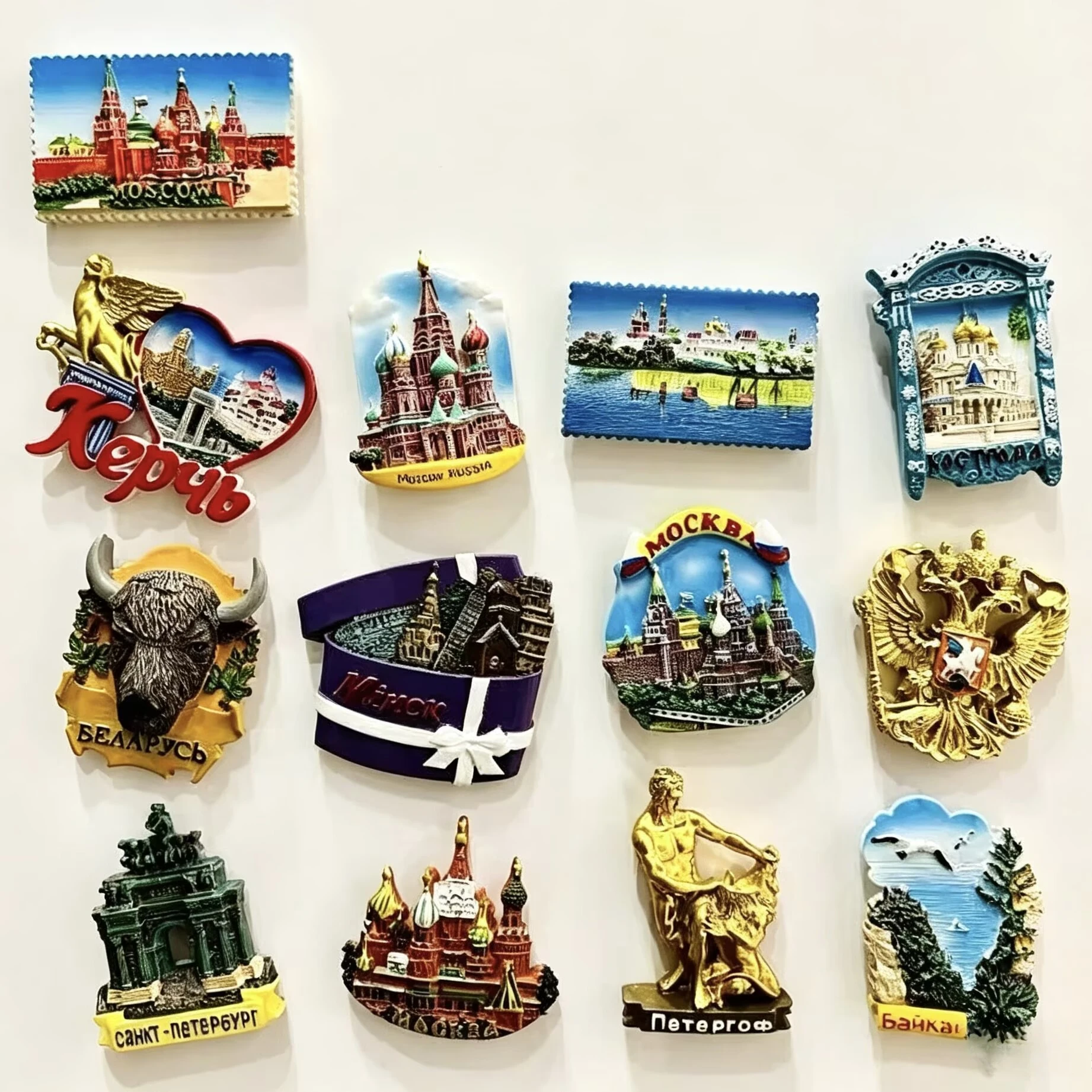 Russia 3D Fridge Magnets Collection Handicraft Gift Tourism Souvenir Resin Refrigerator Magnets Sticker Decoration Articles