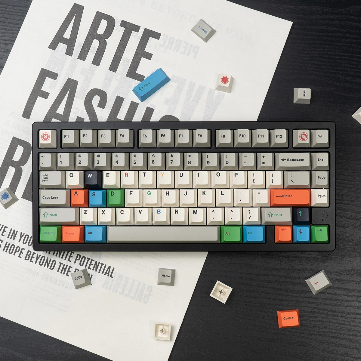 Retro Traffic Light Keycaps PBT Sublimation Customization Cherry Profile for MX Switch Wooting/Mega Mechanical Keyboard Key Cap