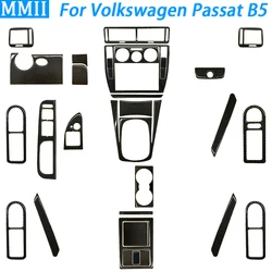 For Volkswagen Passat B5 2001-2005 Carbon Fiber Gear Shift Window Lift Air Outlet Dashboard Set Car Interior Accessories Sticker