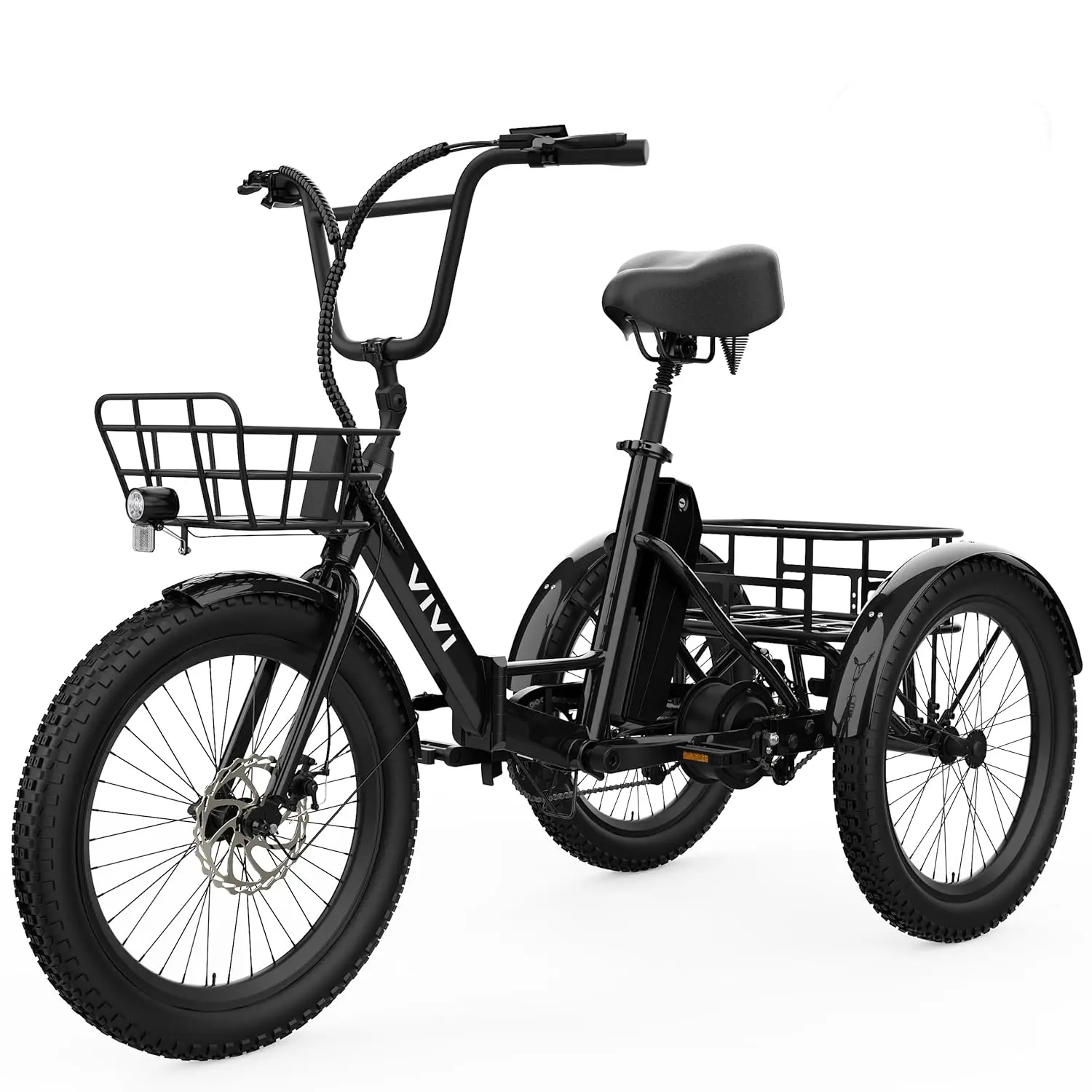 

20" Fat Tire Folding Electric Tricycle for Adults, 500W Peak 750W Motor, 3 Wheels E-Trike, 15.5MPH, Customized