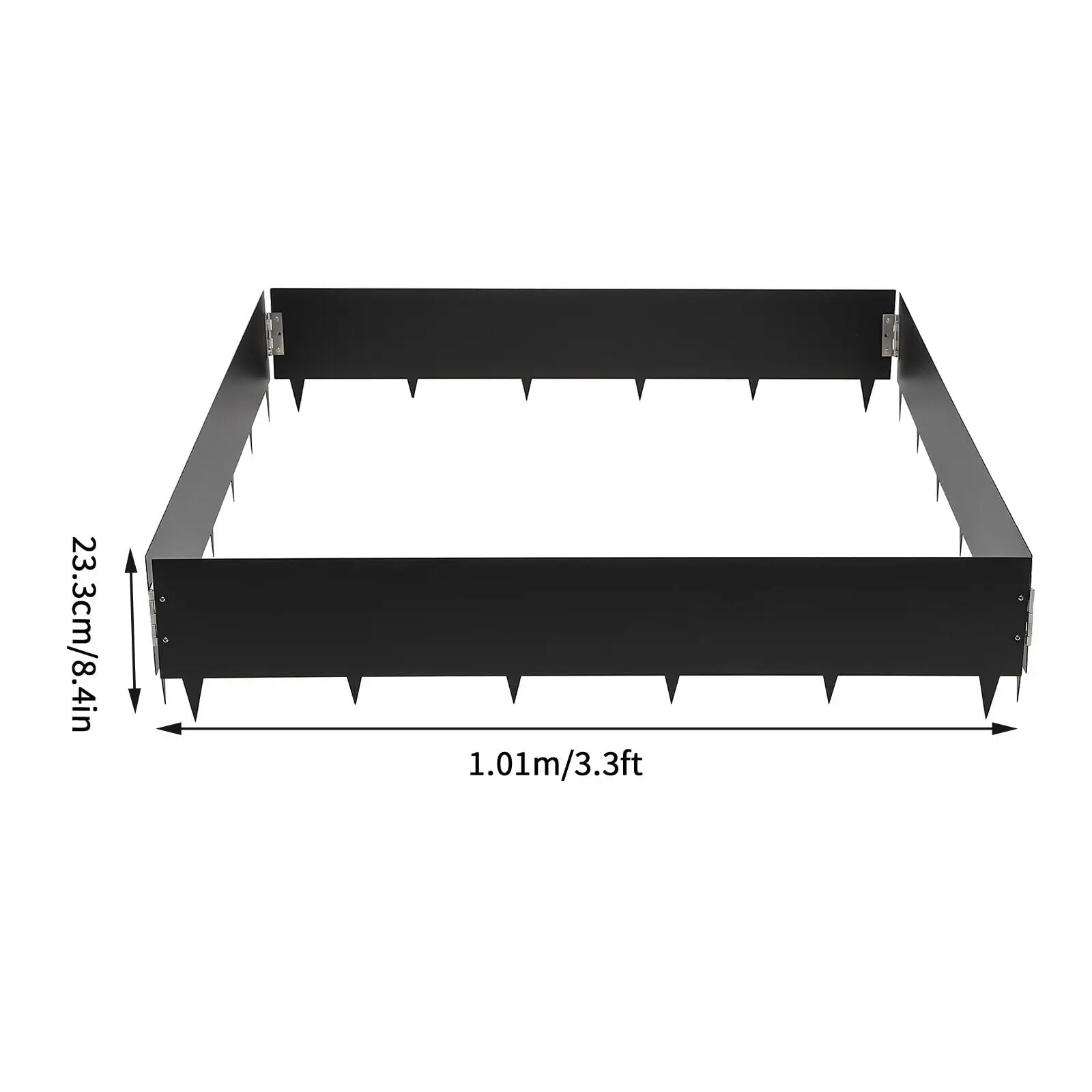 4 Pcs Metal Landscape Edging Lawn, Edging Borders Black Bendable Steel Edging