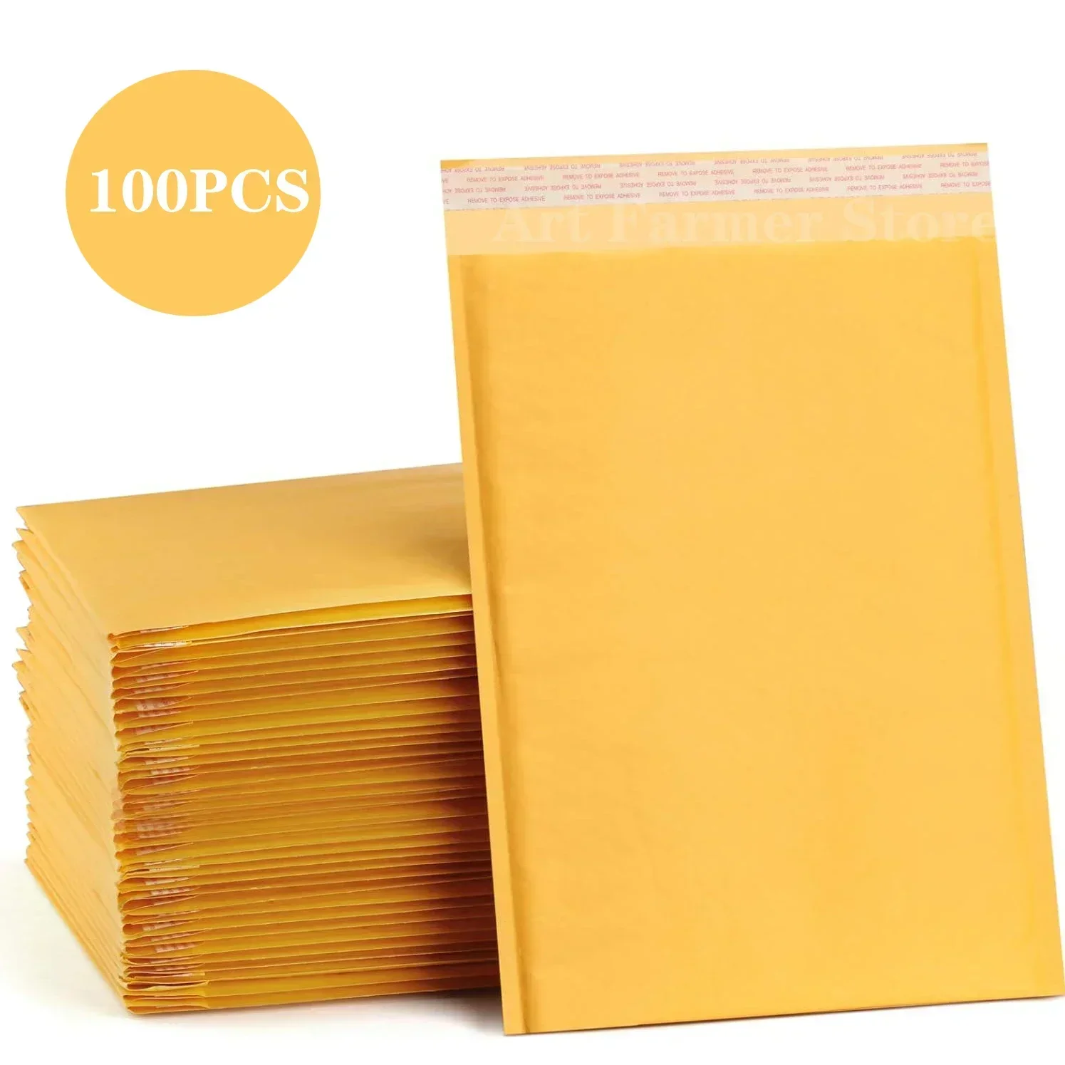 Saco de papel kraft para embalagem, selagem Envelope Mailing, suprimentos de negócios, auto pequenos sacos de embalagem, transporte bolha, 100pcs