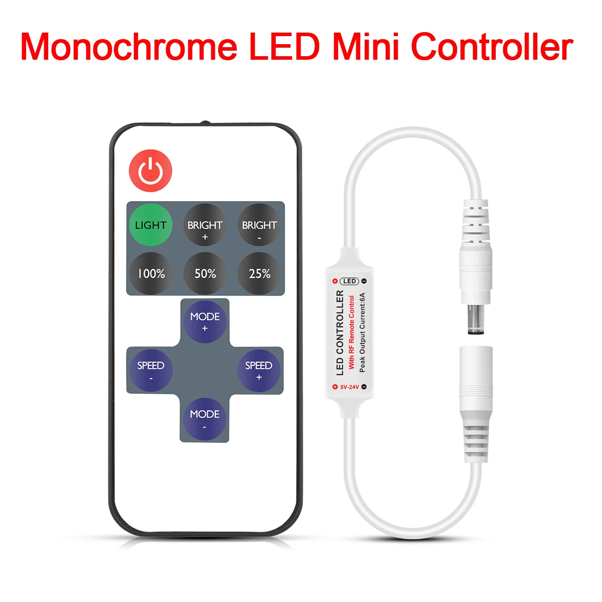 DC 12V LED Strip Single Color Controller RF Remote Control  17keys For monochrome 5050 2835 SMD LED Strip Light