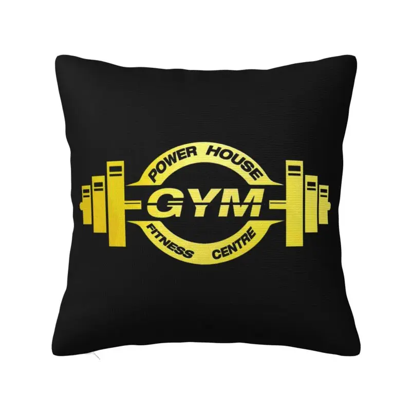 Powerhouse Gym Cushion Cover 40x40 cm Polyester Velvet Bodybuilding Fitness Muscle Throw Pillow Case For Sofa Chair Pillowcase