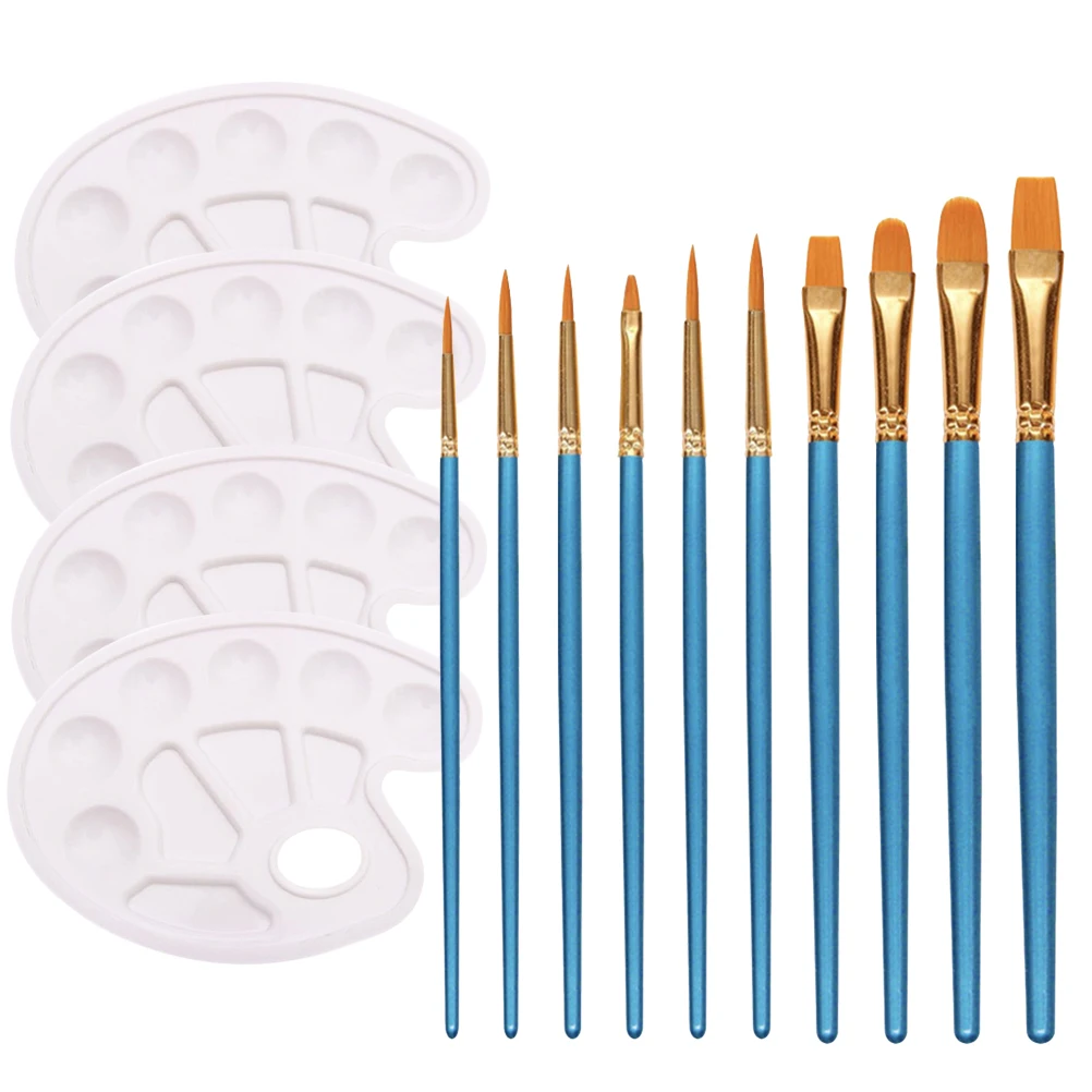 

10pcs Paint Brushes Set Durable Acrylic Oil Watercolor Kids Drawing Pen Lightweight Portable Storage Bamboo Supplies