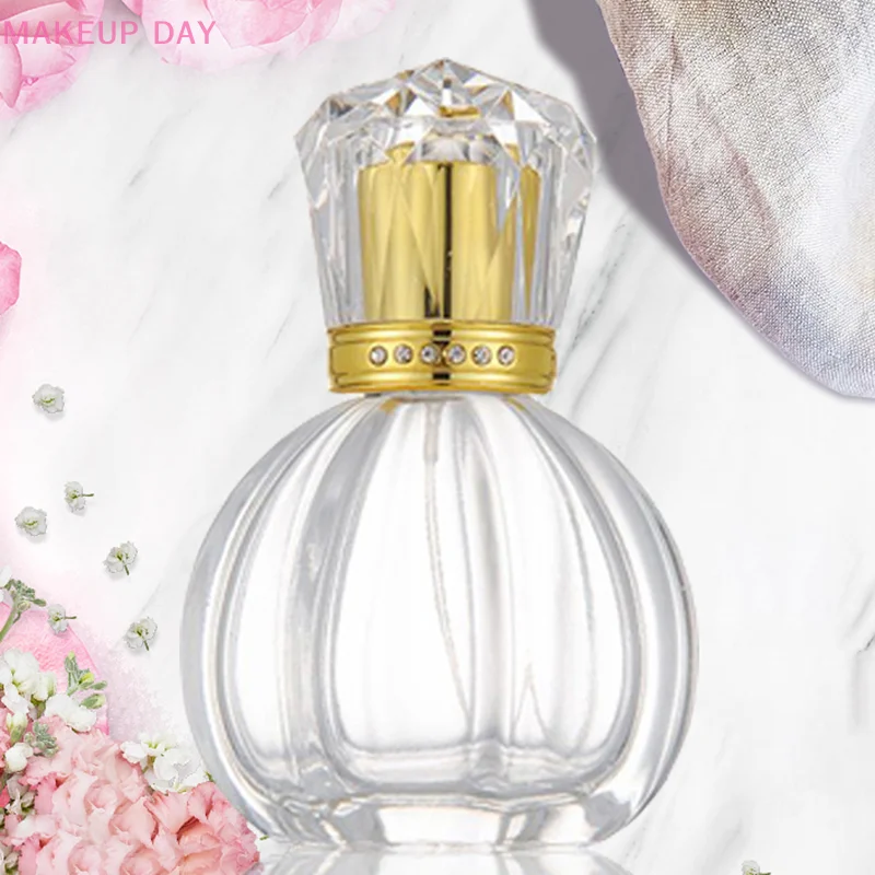 50ml Clear Glass Perfume Bottle Travel Portable Refillable Spray Bottle Cosmetic Sample Dispensing Container Empty Bottle