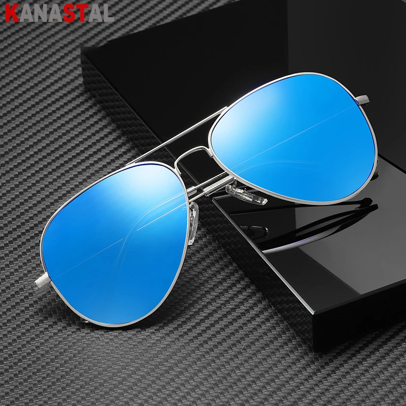 Men Concave Sunglasses Women Anti Rays UV400 Sun Glasses Metal Eyeglasses Frame Pilot Goggles Travel Driving Sunscreen Eyewear