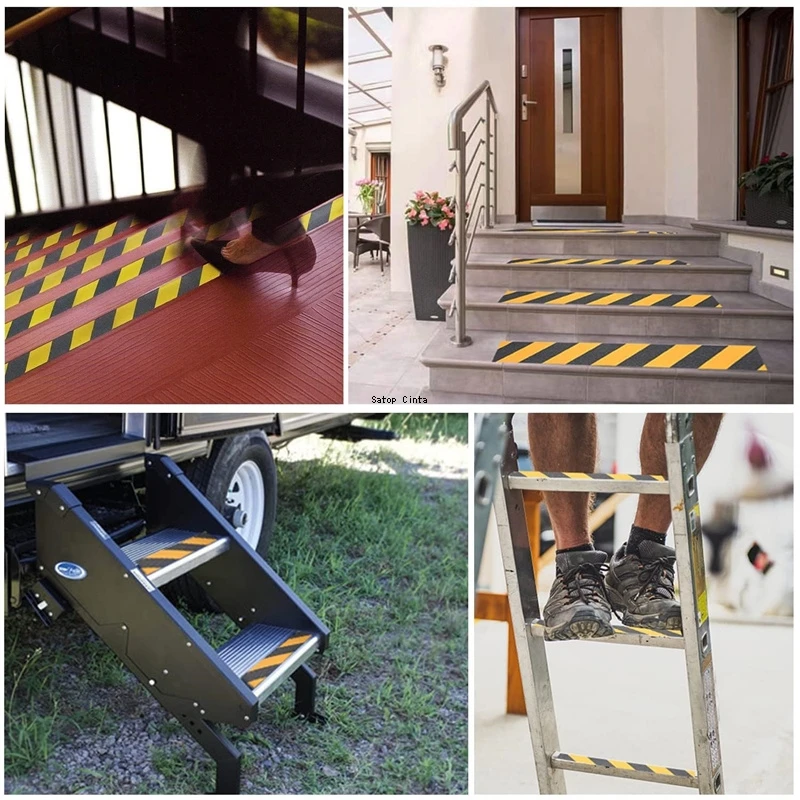 2inch *16FT Anti Slip Traction Tape Yellow-Black Twill Non-Skid Safety Strips Outdoor Waterproof Adhesive Grip Sticker For Stair