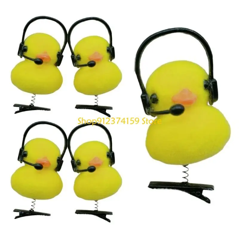 

G5AE Duck Hair Clip Duck with Christmas Hat Hairpin Duckling Animal Bunches Hair Clip