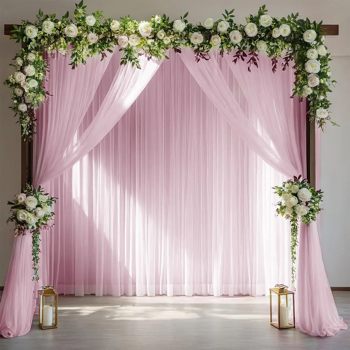 150x300cm Elegant Wedding Decoration Window Screening Gorgeous Home Festive Party Background Decor Curtains Mesh Curtain