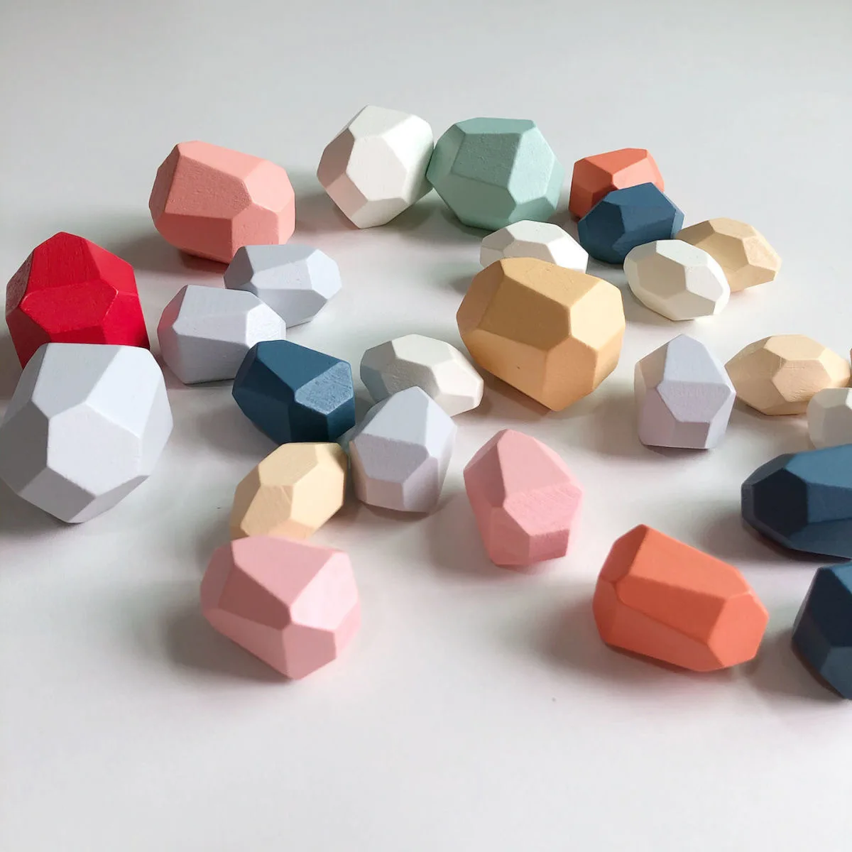 Jouets en bois Montessori pour enfants, blocs de pierre de couleur arc-en-ciel, jouet empilable pour bébé