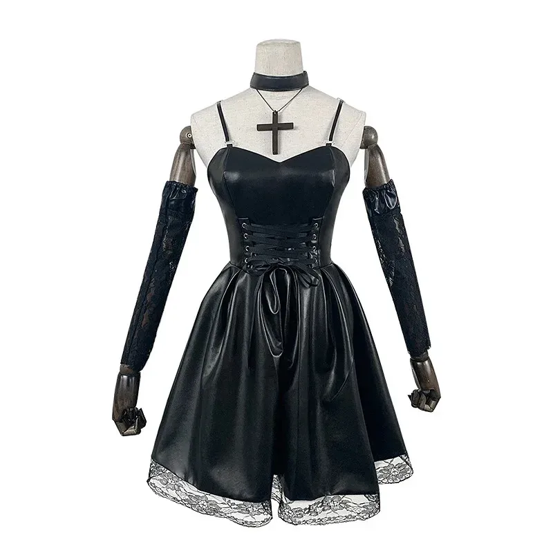 新品DEATH NOTEコラボ MISA LASE LEATHER DRESS Misa Amane Cosplay Costume Death Note Leather Sexy Dress Outfit