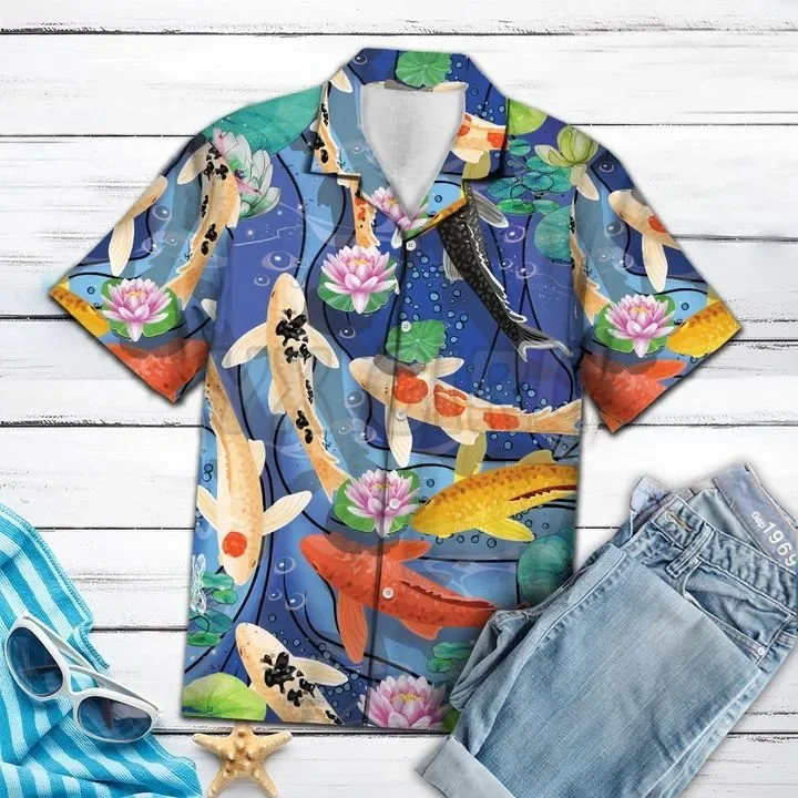 Koi Carp Hawaiian Shirt 3D All Over Printed Hawaiian Shirt Men's For Women's Harajuku Casual Shirt Unisex