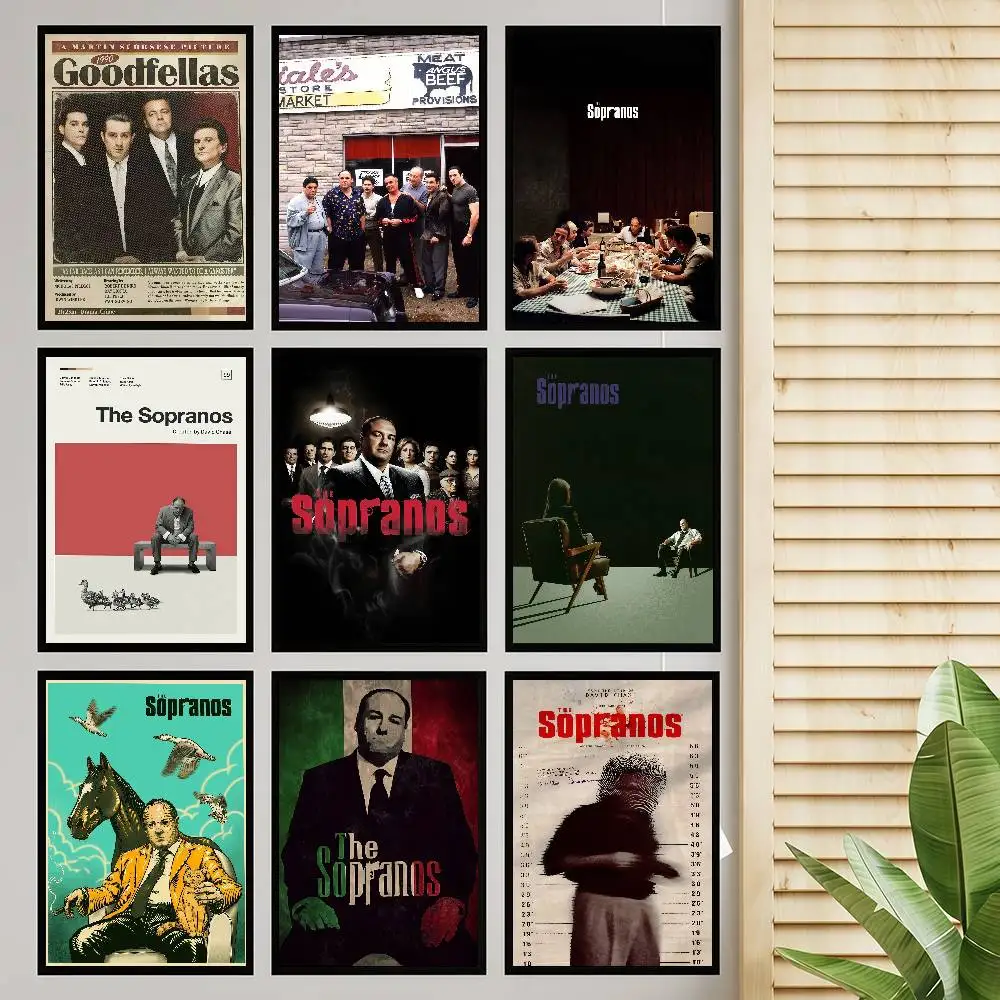 Die Sopranos Classic TV-Serie, Familie, Anime-Poster, klebrige HD-Qualität, Wandkunst, Retro-Poster für Zuhause, Zimmer, Wanddekoration