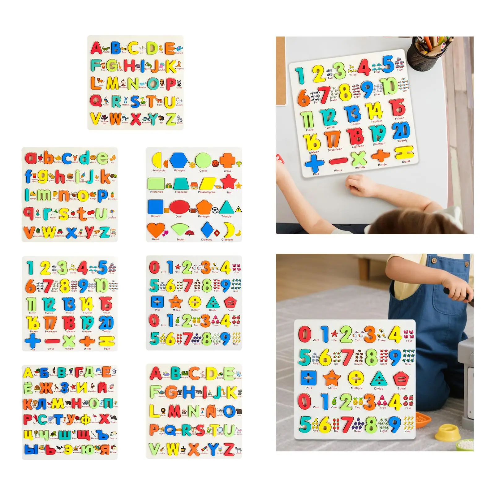 木製パズル 知育玩具 インタラクティブパズルボードセット 男の子用 3-5歳 赤ちゃん用