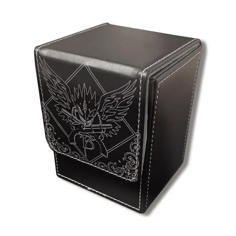 Digimon Adventure Beelzebumon DIY Large Capacity Leather Card Box Thickened Anime Game Collection Card Storage Box 100+