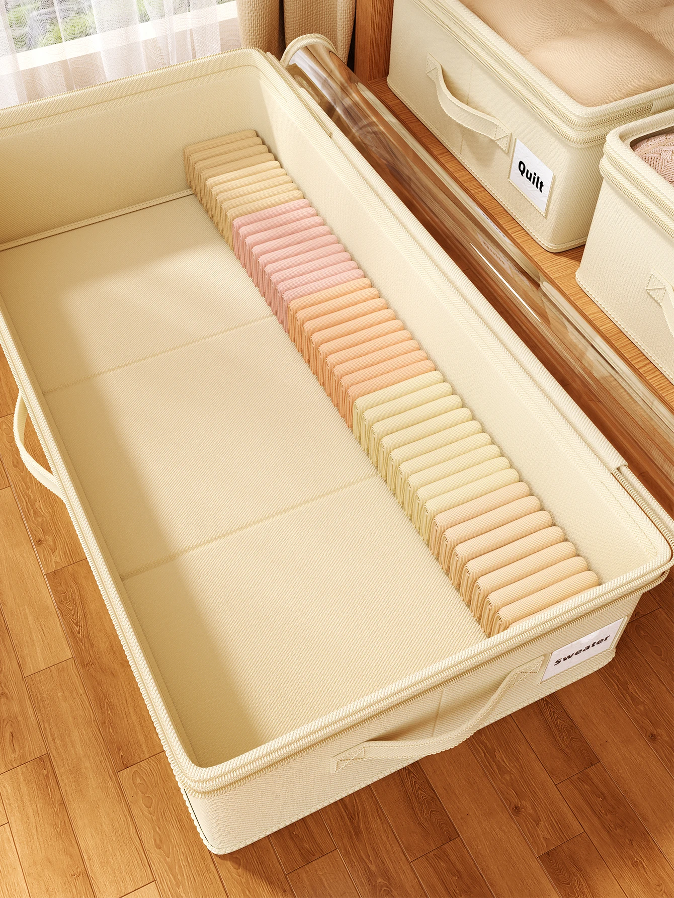 Kleideraufbewahrungsbox mit großem Fassungsvermögen unter dem Bett, staubdichte Box für Decken und Decken, Sortierbox für Haushaltswaren