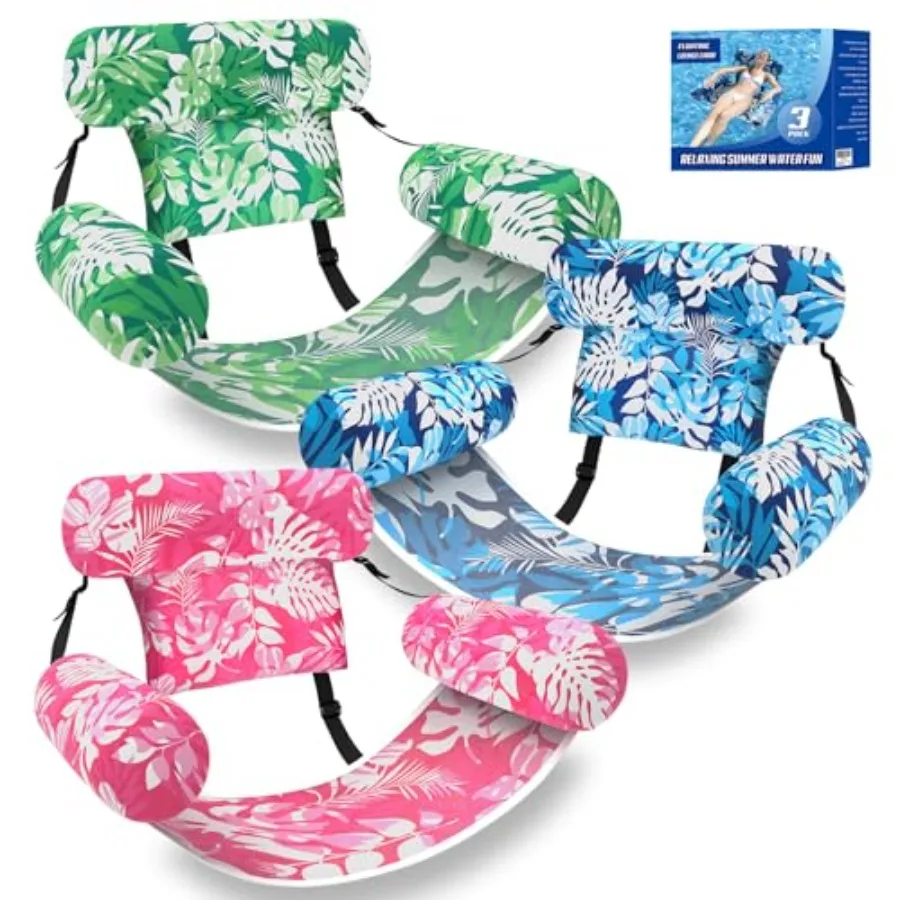 

Pool Floats Adult, 3Pack/2Pack/1Pack Adjustable Heavy Duty Inflatable Pool Floats Chair, Portable Pool Float Lounger for Adults