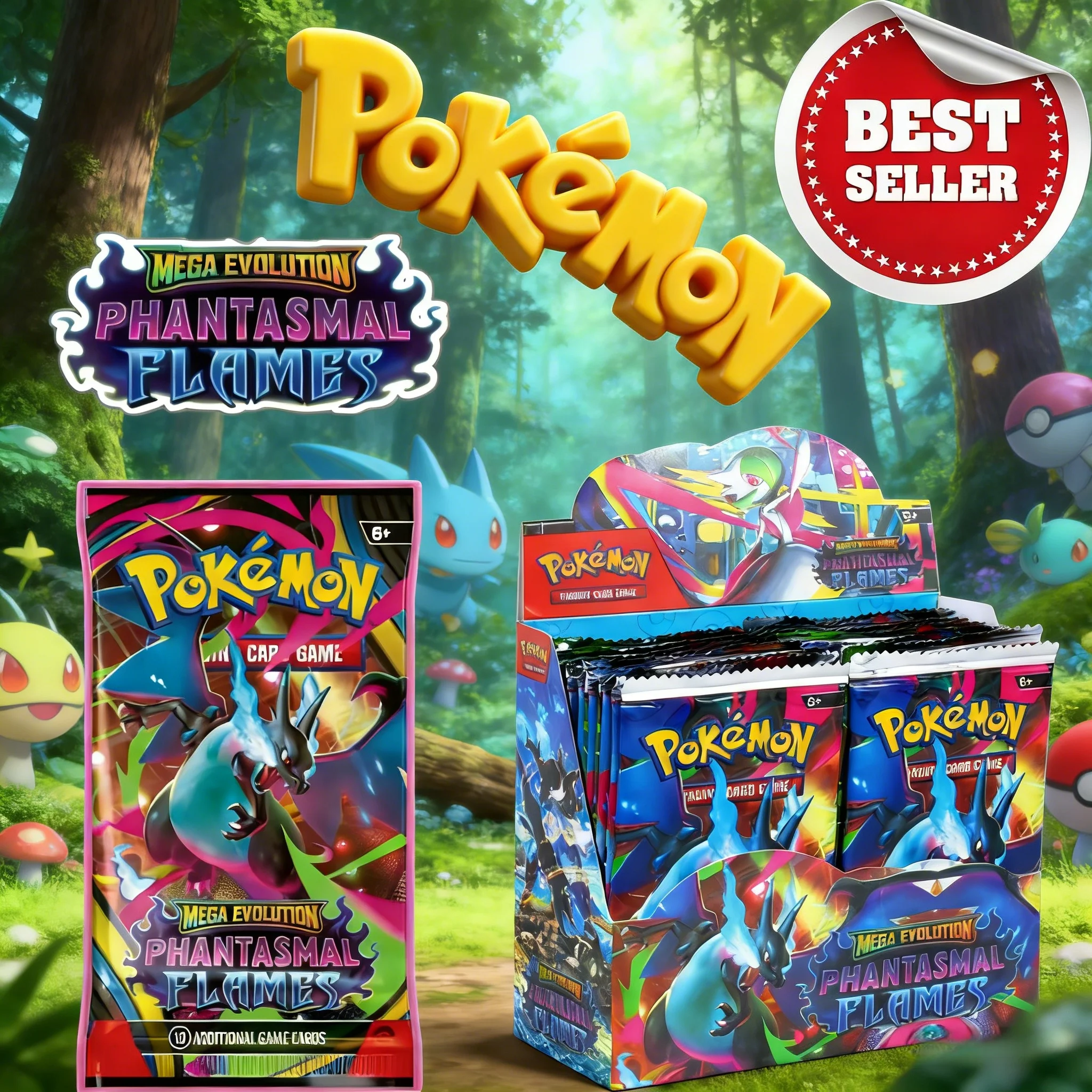 Pokémon inglese FLAMES PHANTASMALS Scarlet & Violet 151 Avventure prismatiche Ensemble Booster Packs Carte da battaglia collezionabili per bambini Regalo