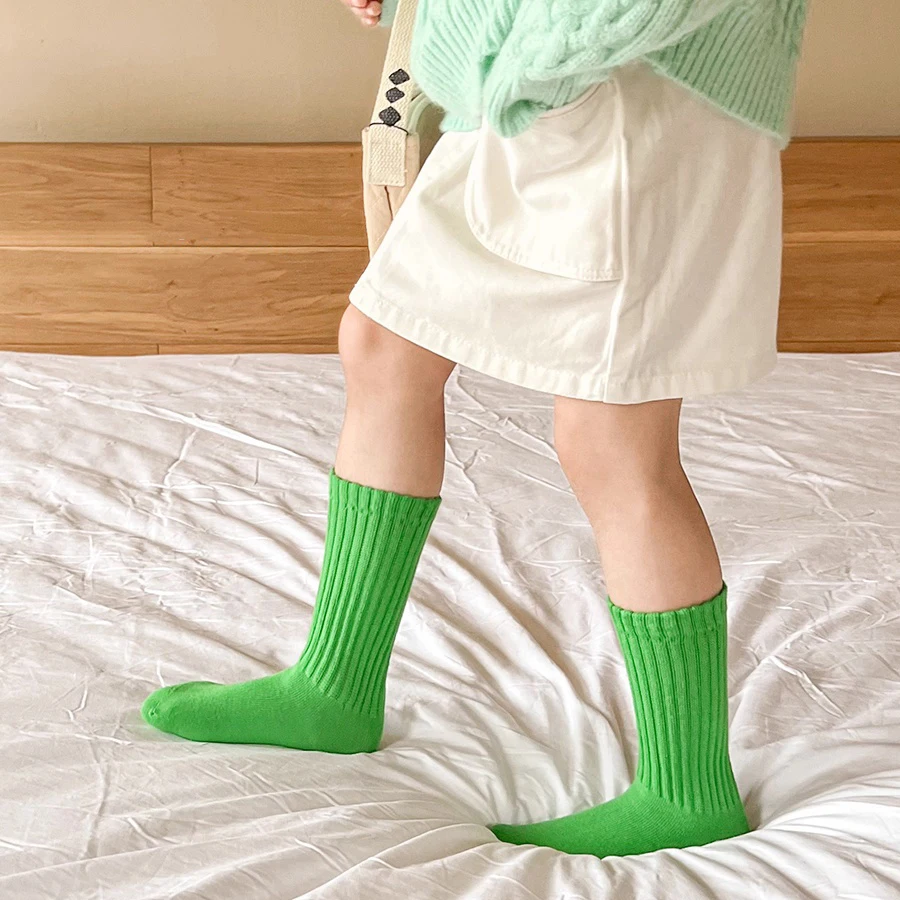 20 Colors Boys Girls Cotton Socks Knee High Ribbed Infants Long Socks Winter Children's Leg Warmers Soft Baby Socken Kids 1-10Y