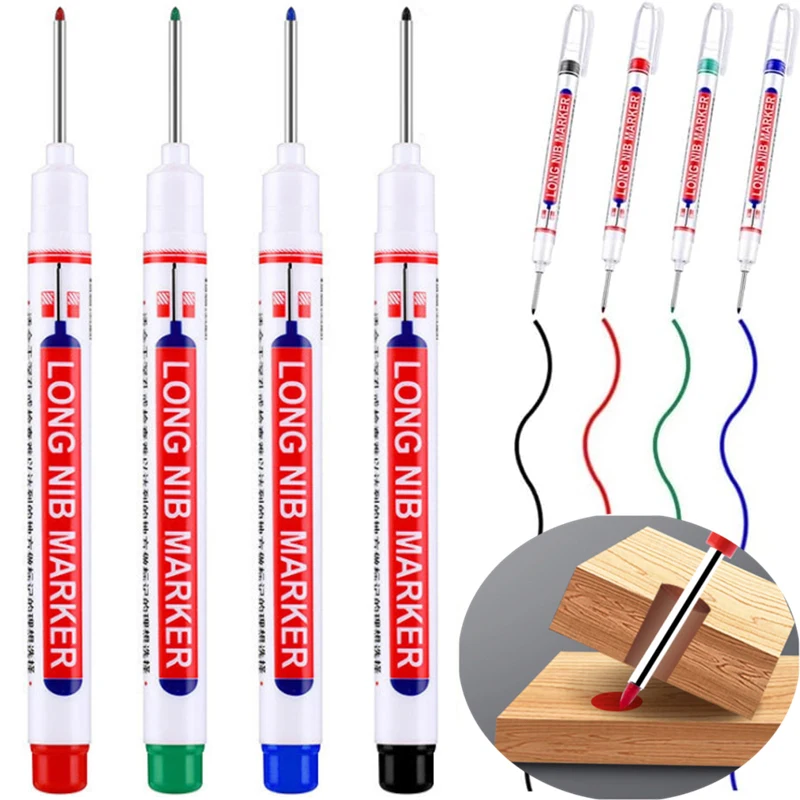

5 Color 20mm Large Capacity Long Head Markers Pen Bathroom Woodworking Decoration Multi-purpose Waterproof Deep Hole Marker Pens