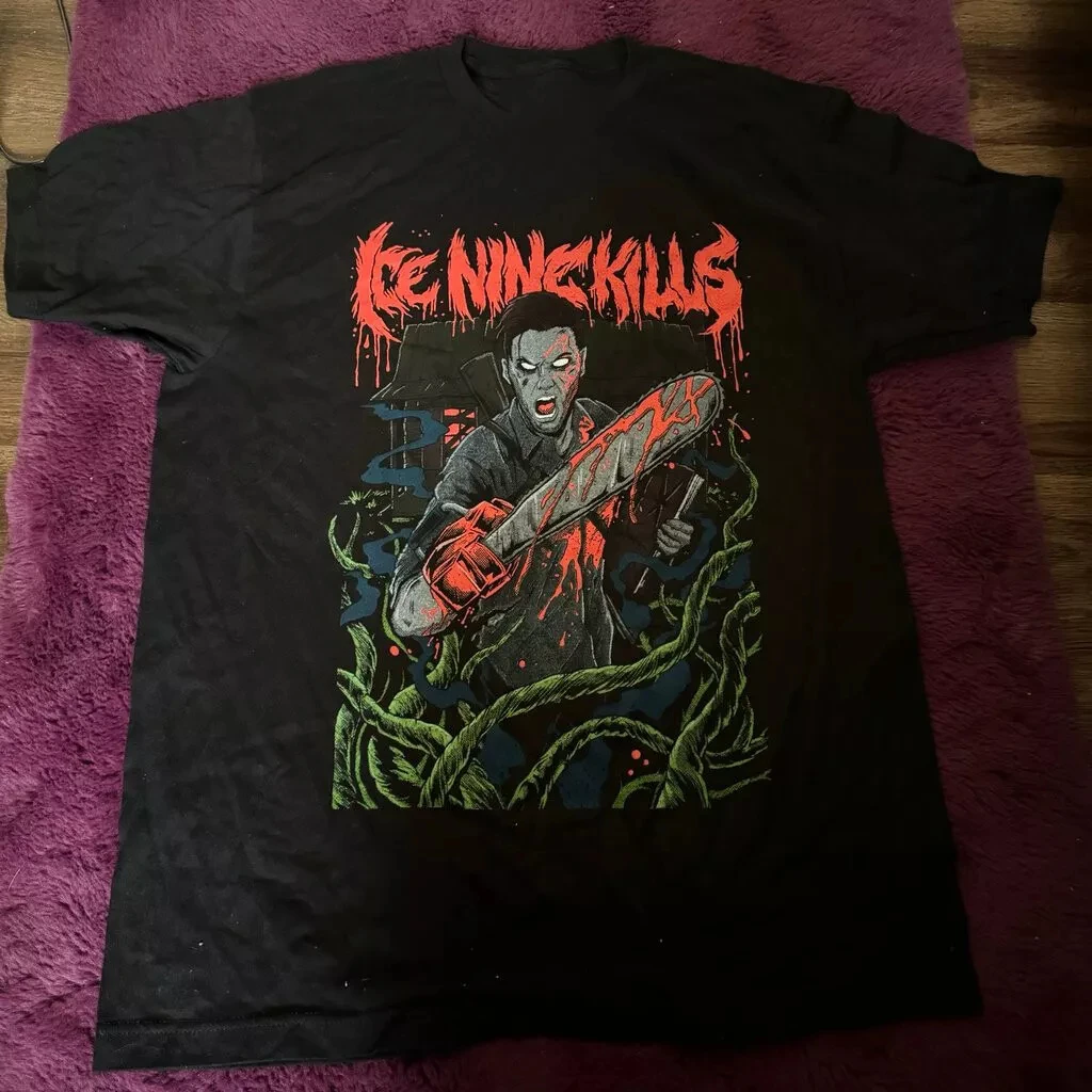 

Новый подарок для фанатов Ice Nine Kills Band, унисекс, мужская, женская, летняя, мужская футболка, повседневная хлопковая футболка с круглым вырезом