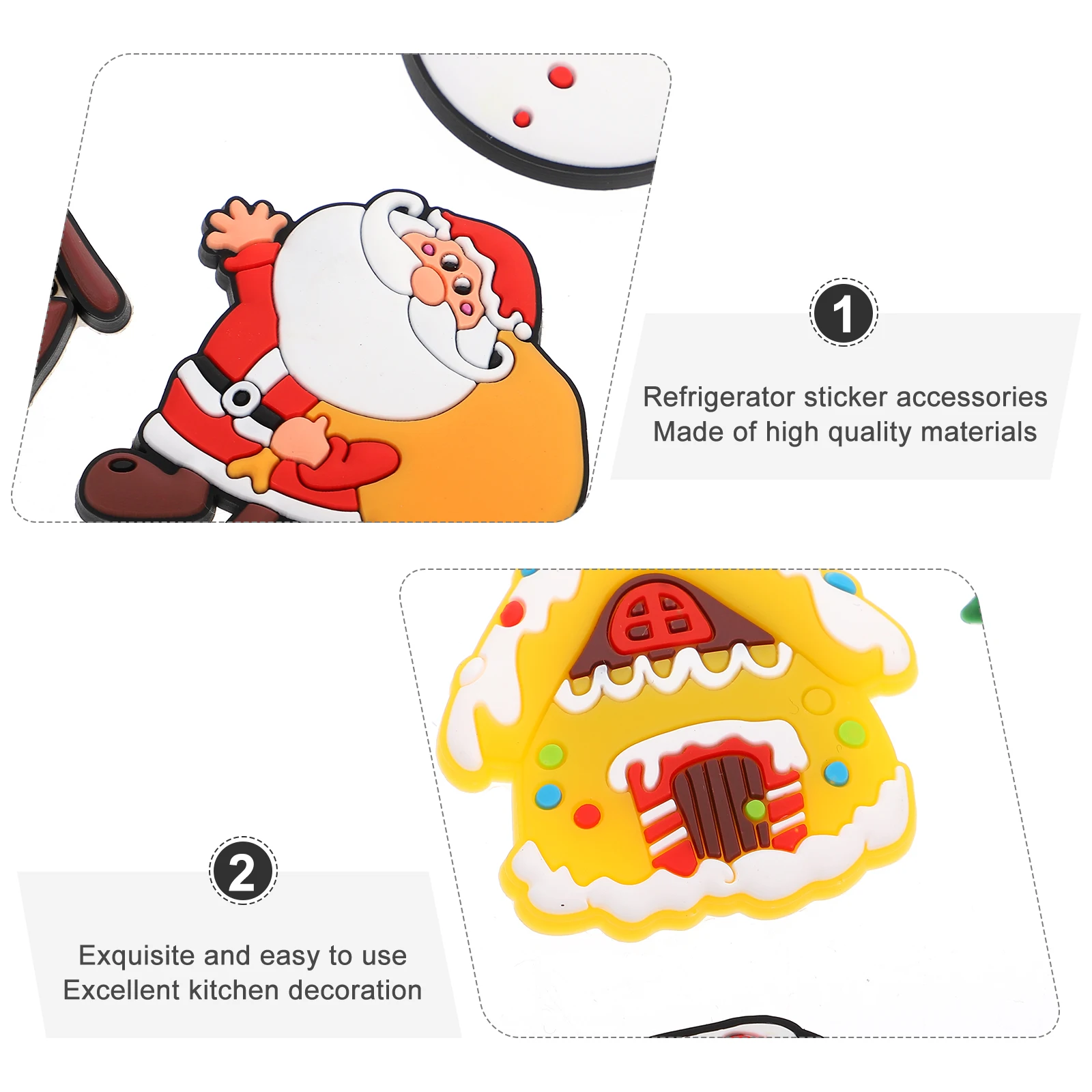 

16pcs Christmas Fridge Magnets Premium Pvc Magnetic Decor For Home Kitchen Refrigerator Metal Door Whiteboard Adorable Design