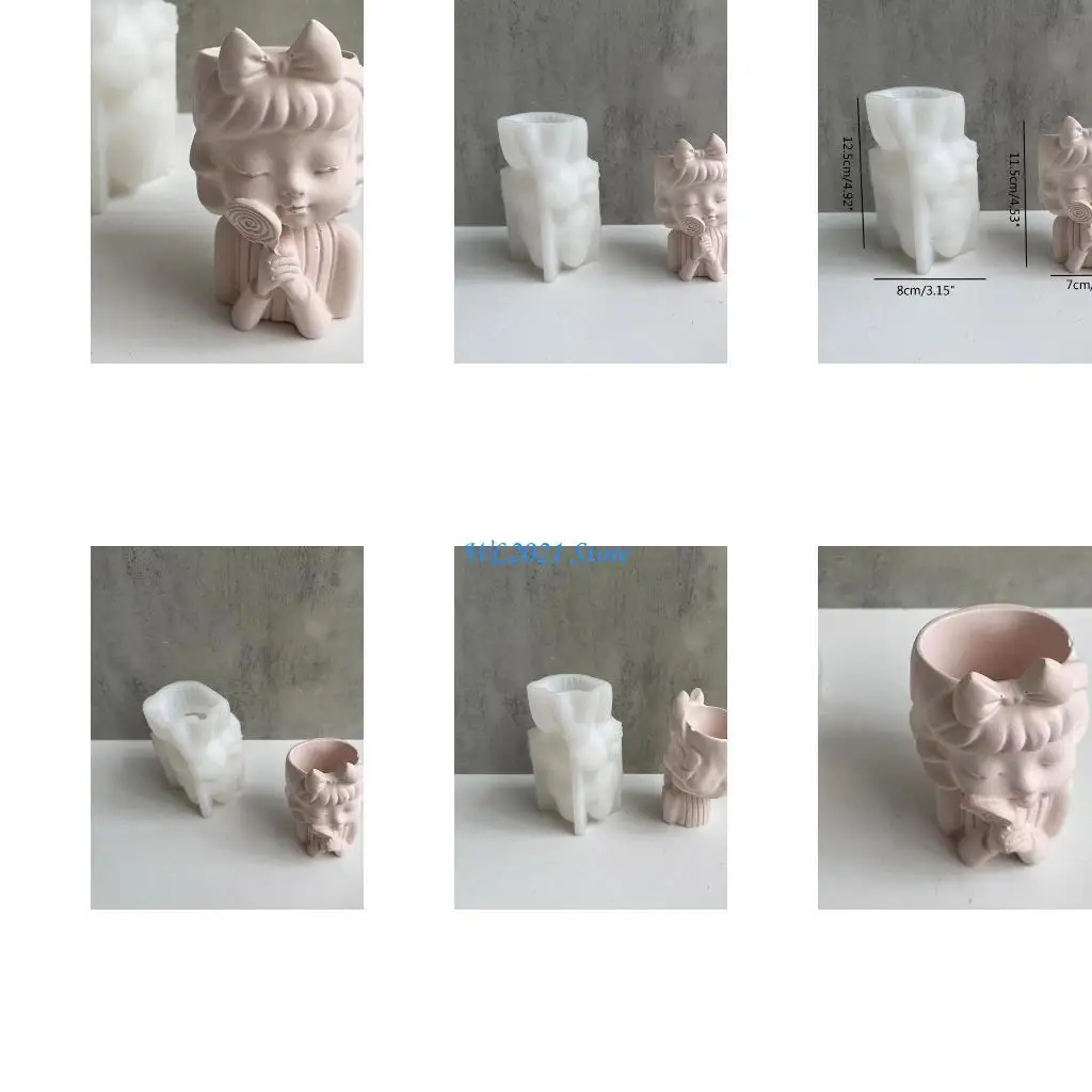 

G5GC силиконовая форма для цветочного горшка, сочная кашпо, бетонная форма для девочек, бетонная цементная форма для DIY, для