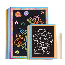 Scratch Art Paper Magic Painting Paper with Drawing Stick For Kids Toy Drawing Toys Birthday Christmas Gift for Boys Girls