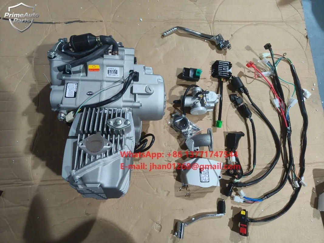 Engine Motorcycle 212cc Engine Motorcycle Motor Electric and Kick Start, 5-Speed, 4-Stroke