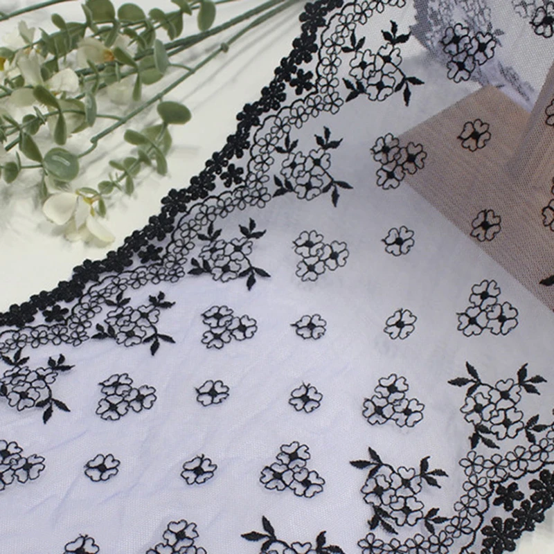 

30yards Bilateral Flower Embroidered Mesh Lace Trim Trimming Dress Accessories Lace Sewing Fabrics