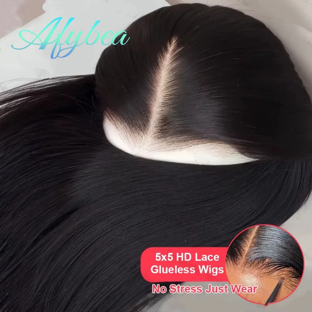 

200% Density Wear and Go 5x5 Glueless Wig Human Hair 40 Inch Pre Cut Ready to Wear Straight Human Hair Wig Brazilian For Women