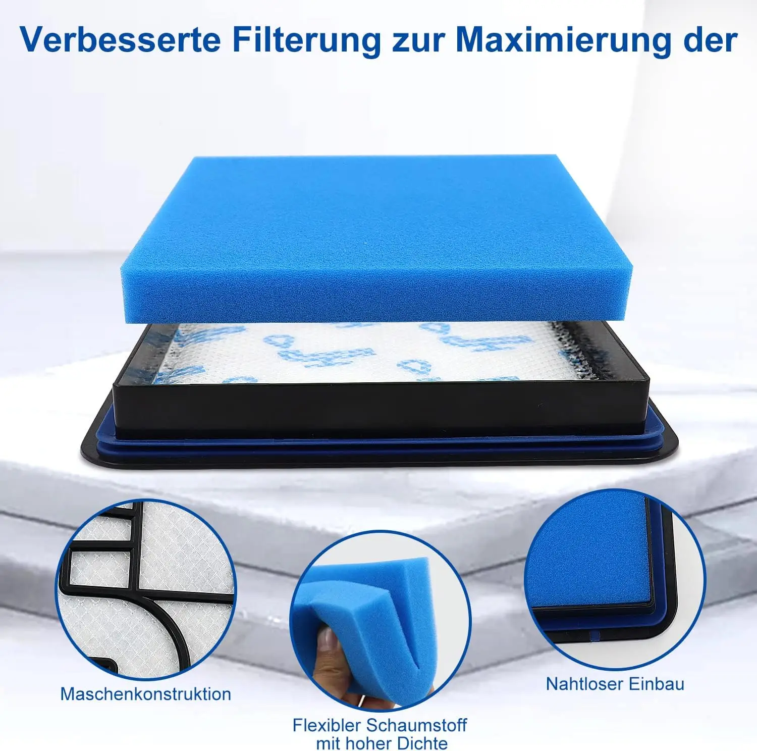 Juego de 3 piezas de repuesto adecuadas para accesorios para aspiradoras filtro FC9331 FC8010 FC9332 filtro trasero de algodón
