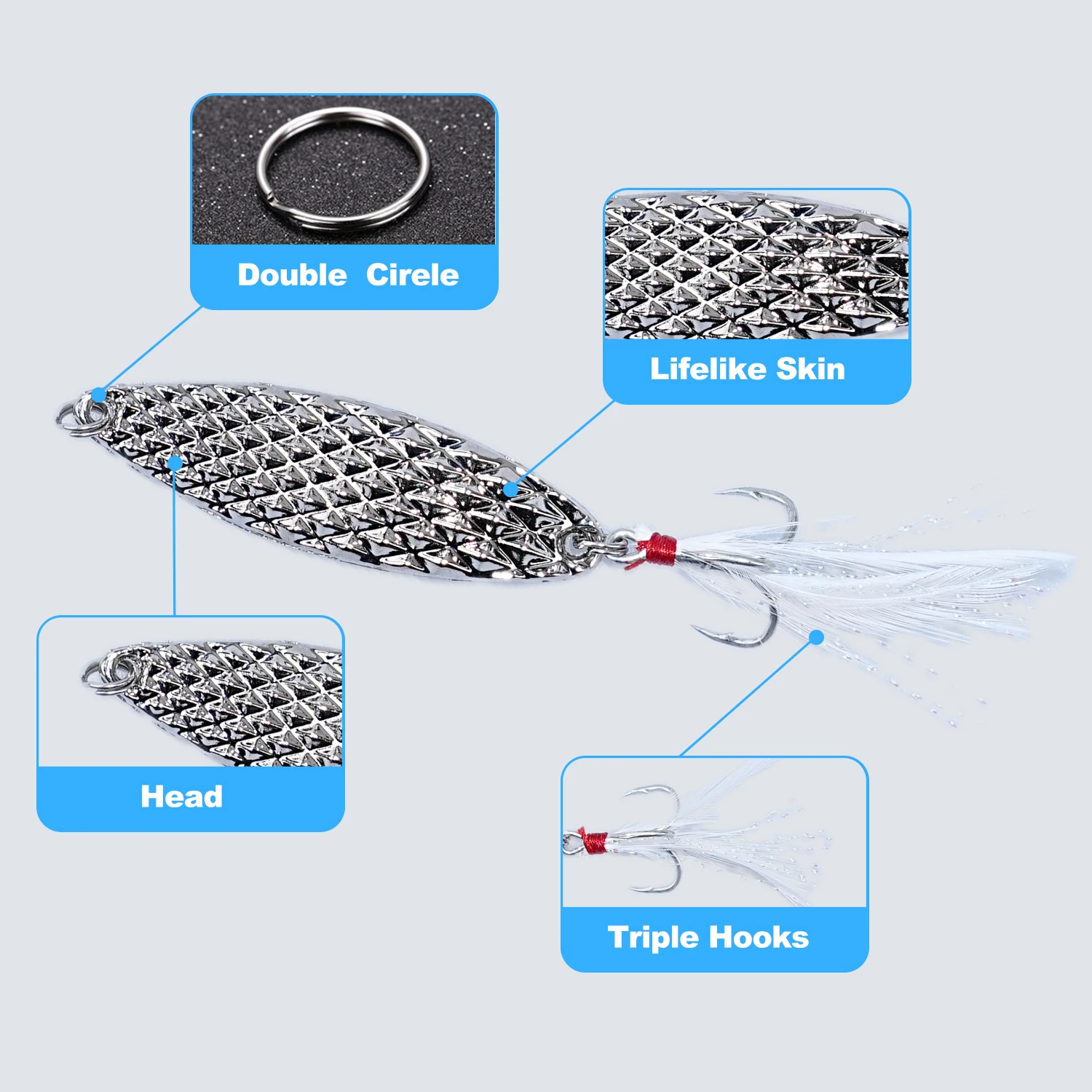 الصيد ملعقة السحر علقة شكل الترتر الصلب المعادن سبينر الطعوم تهزهز سمك السلمون المرقط باس الصيد التصيد الطعم للمياه العذبة المياه المالحة