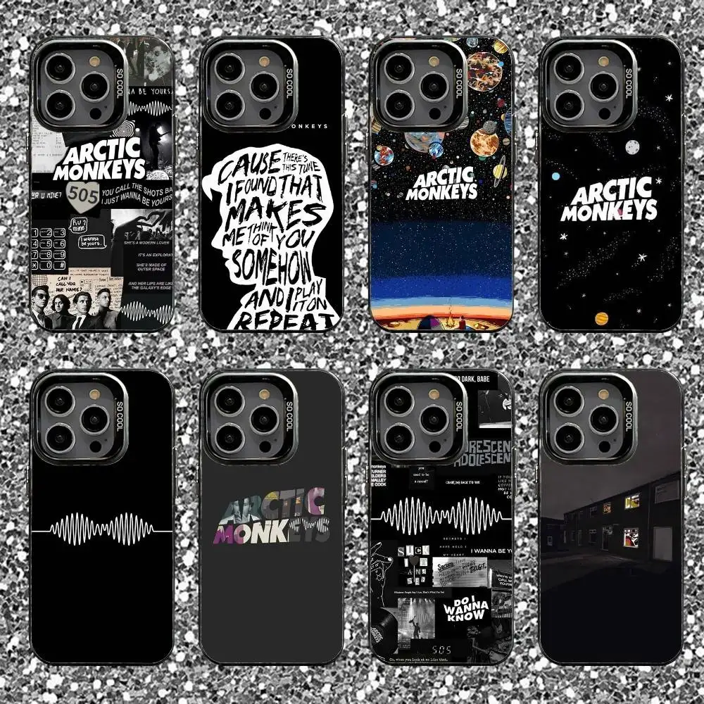 

A-Arctics M-Monkeys Phone Case For iPhone 16,15,14,13,12,11,Pro,XS,Max,Plus,Mini,SE Black Candy Matte Shockproof Cover