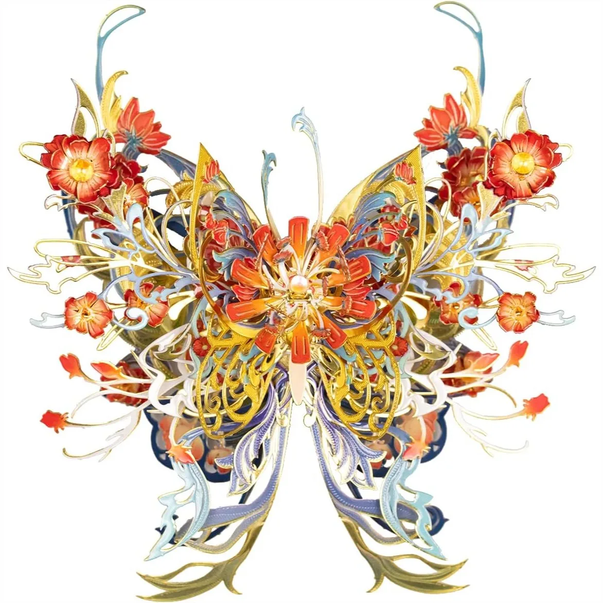 

3D Metal Puzzle Model Kits for Adult Flower and Butterfly D-Sunset, Assembled Metal Insects Puzzles Beginner DIY Home Decor Gift