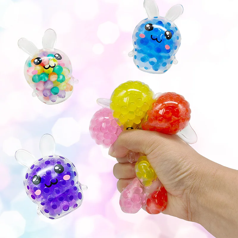 Squishy Bunny  - Random Color Soft Fidget Toy for Kids Girls, Easter Basket Stuffers, Sensory Anxiety Relief Gift