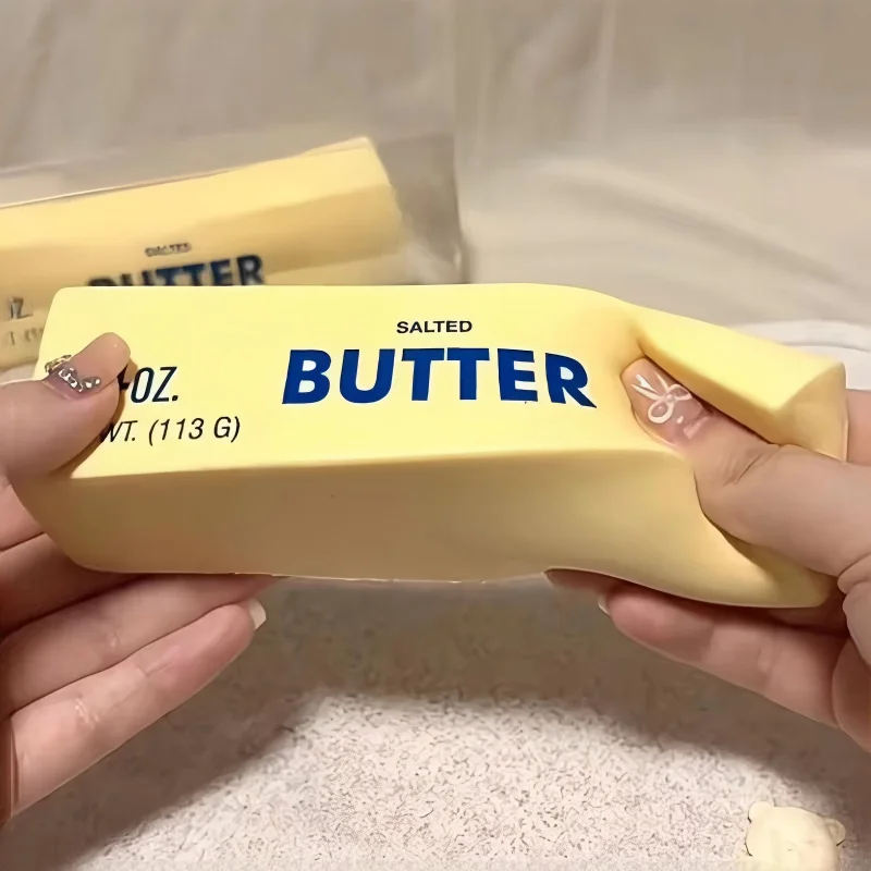 New 1Pcs Butter Stick Fidget Toys Squishy Elastic Cheese Stick Funny Decompression Stress Anxiety Relief Game Squeeze Toy 2026