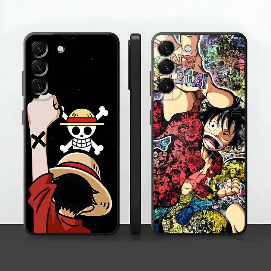 Funda de teléfono Luffy bonita blanca de dibujos animados para Samsung Galaxy A04s A05s A10S A20s A15 A12 A03 A70 A16 A06 A14 A05 A50 A13 suave