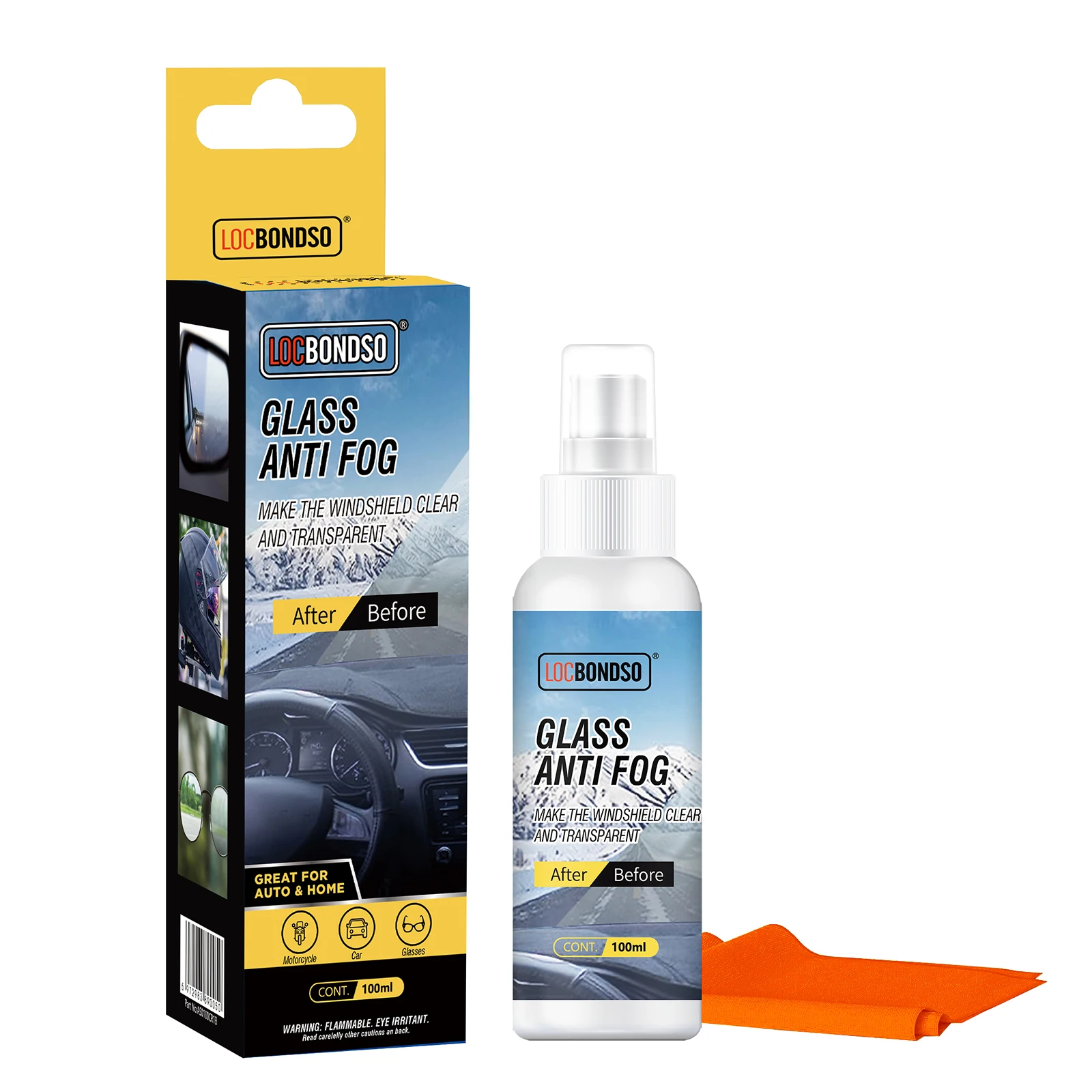 Anti Fog Spray for Glasses, Car Windshield, Swim Goggles, Prevent Fogging, Improve Visibility, Safe for All Lenses