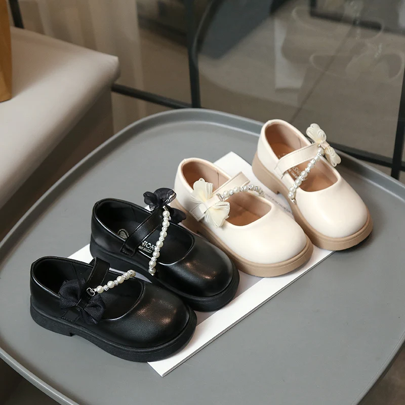 

Новые детские кожаные туфли 2026 года в стиле принцессы с элегантным бантом сбоку для свадеб и торжественных мероприятий