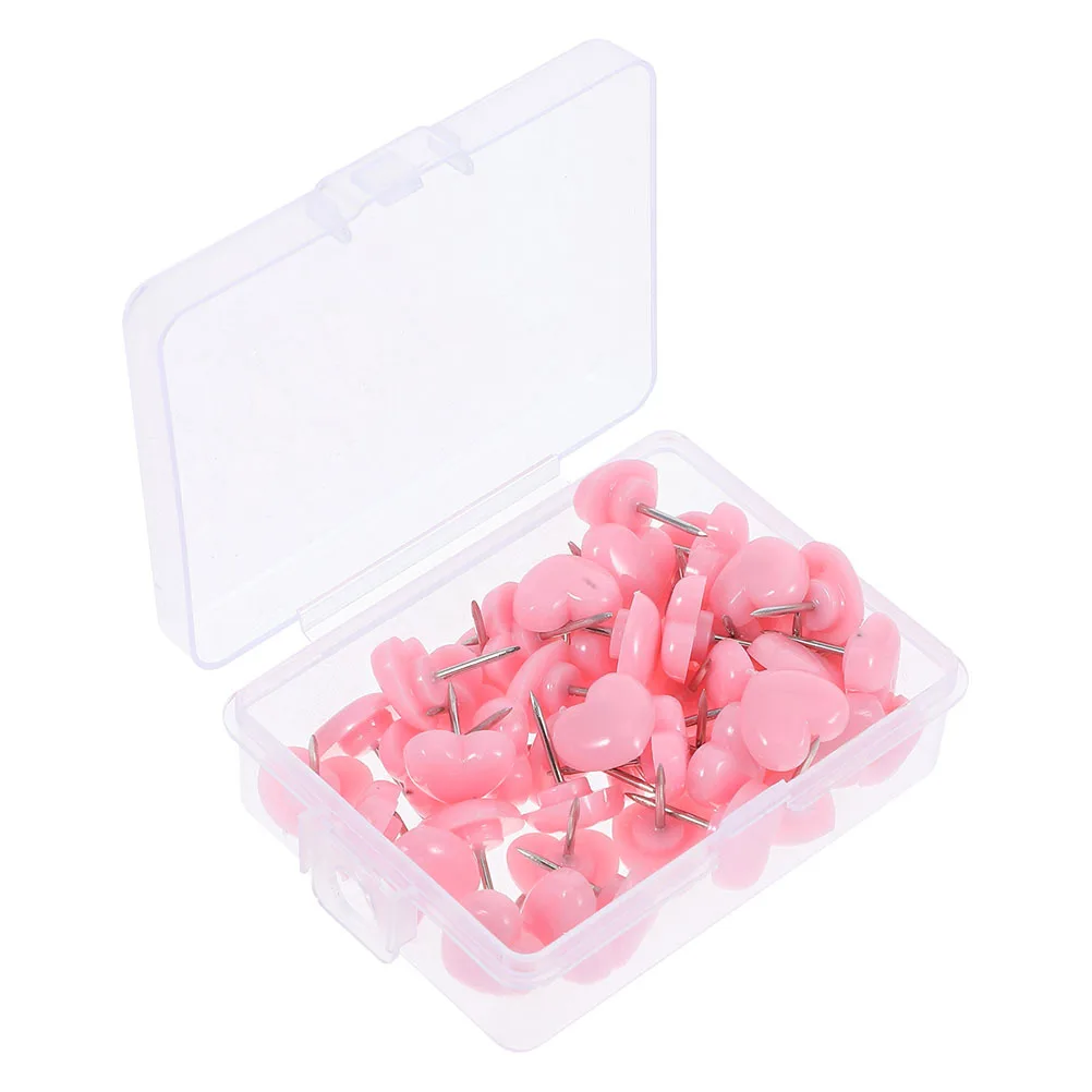 100pcs Heart Shaped Thumbtacks Metal Decorative Pushpins For Office Home School Cork Board Wall Display Tacks Aesthetic Notice