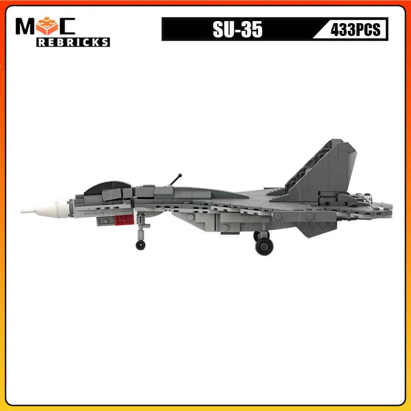 Classic Battle Aircraft SU-35 Military Fighters Building Blocks Assembly Airplane Weapon Model Puzzle Educational Toy Xmas Gifts