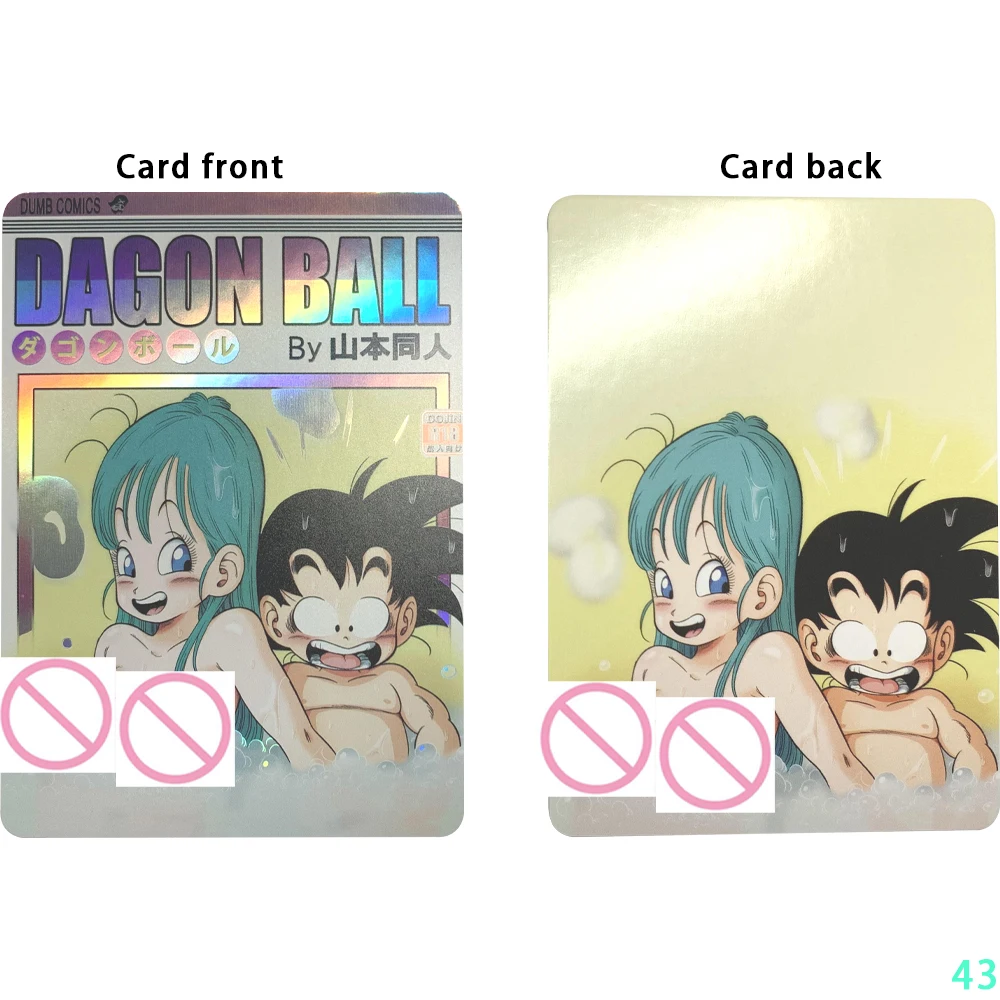 Sexy Anime Girl Nude Collection Card Bulma Fat Buttocks Ample Breasts Naked Card Refractive Color Flash Gifts 63*88mm